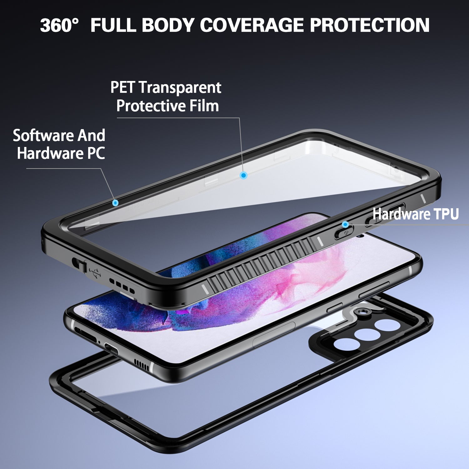 IP68 Waterproof Drop-proof Case For Samsung Galaxy S21 FE 5G FS Series Clear PC +TPU Mobile Phone Cover IP68 Waterproof Drop-proof Case For Samsung Galaxy S21 FE 5G FS Series Clear PC +TPU Mobile Phone Cover